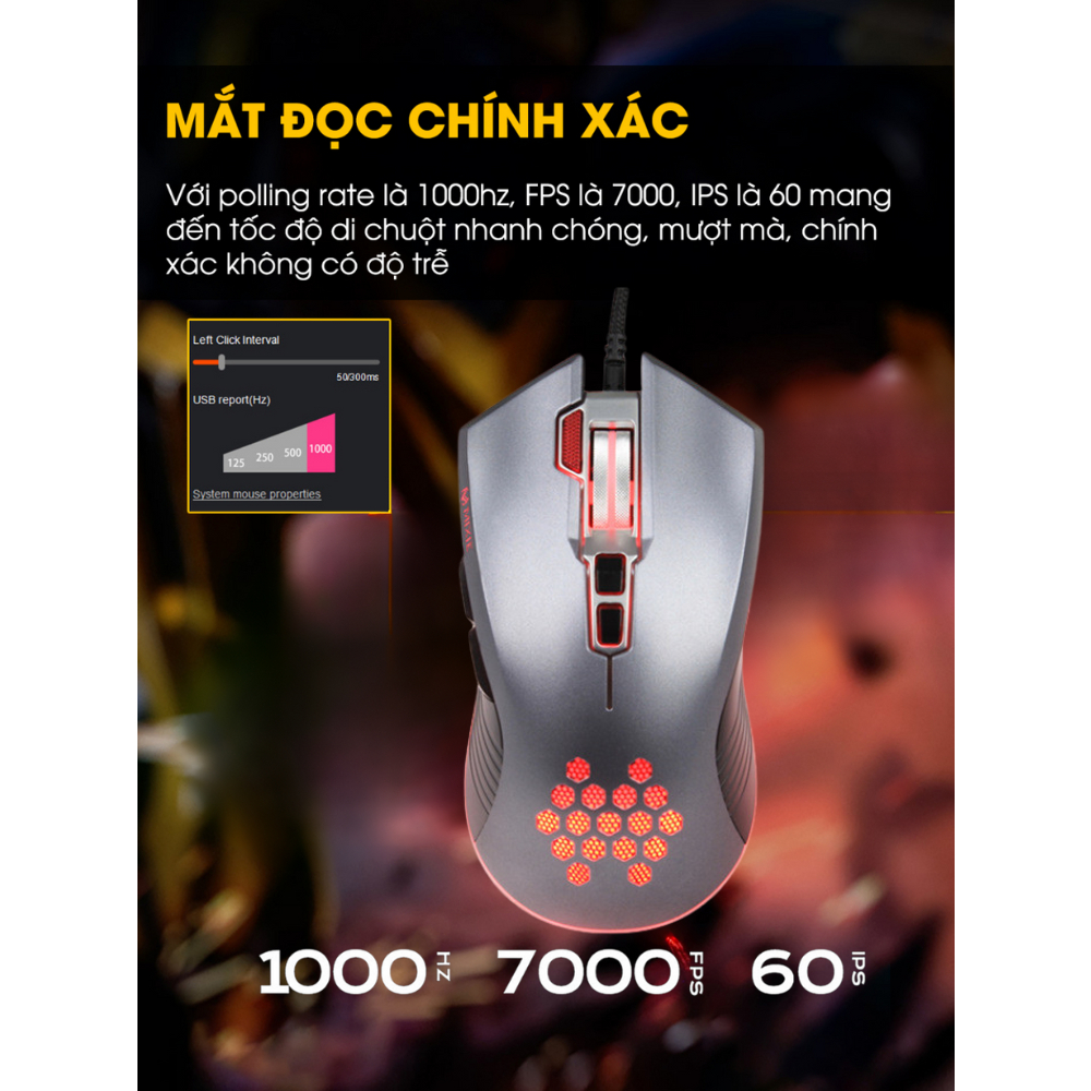 Chuột Gaming Chính Hãng DEIOG G4 Cho Game Thủ Chơi Pubg Độ Nhạy Cực Cao Siêu Mượt Led RGB