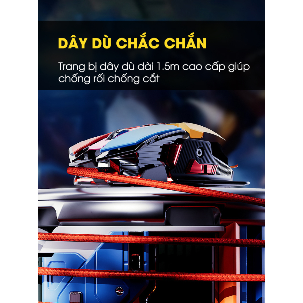 Chuột Máy Tính Gaming Chính Hãng DEIOG A5 Led RGB 7 Chế Độ Thiết Kế Hầm Hố Phù Hợp PC Laptop
