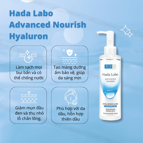 Dầu Tẩy Trang Hadalabo Advanced Nourish Cleansing Oil Sạch sâu, Dưỡng ẩm 200ml