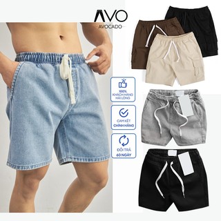 Quần Short SỌT đùi Kaki Jean Nam ngắn Túi hộp co dãn 4 chiều cao cấp Avocado