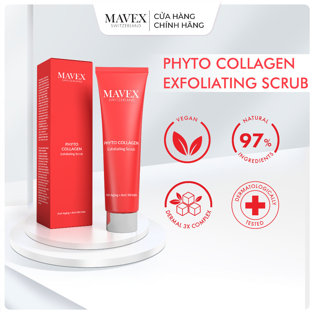 Tẩy tế bào chết Mavex Phyto Collagen giảm dấu hiệu lão hoá và nếp nhăn 150ML