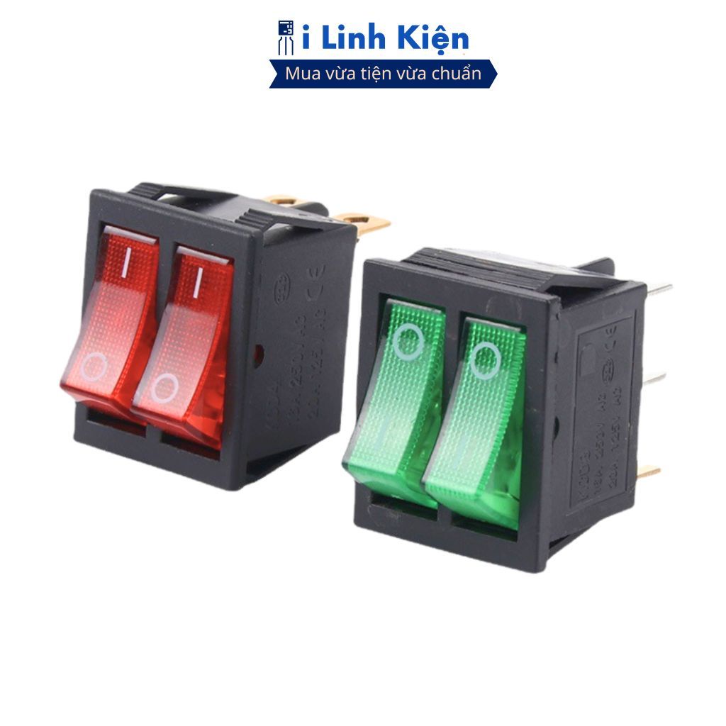 Công tắc bập bênh đôi KCD6-212N 15A 250V 6 chân chính hãng ilinhkien
