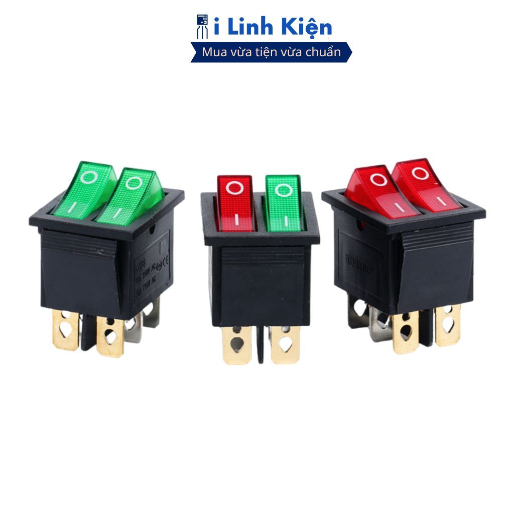Công tắc bập bênh đôi KCD6-212N 15A 250V 6 chân chính hãng ilinhkien
