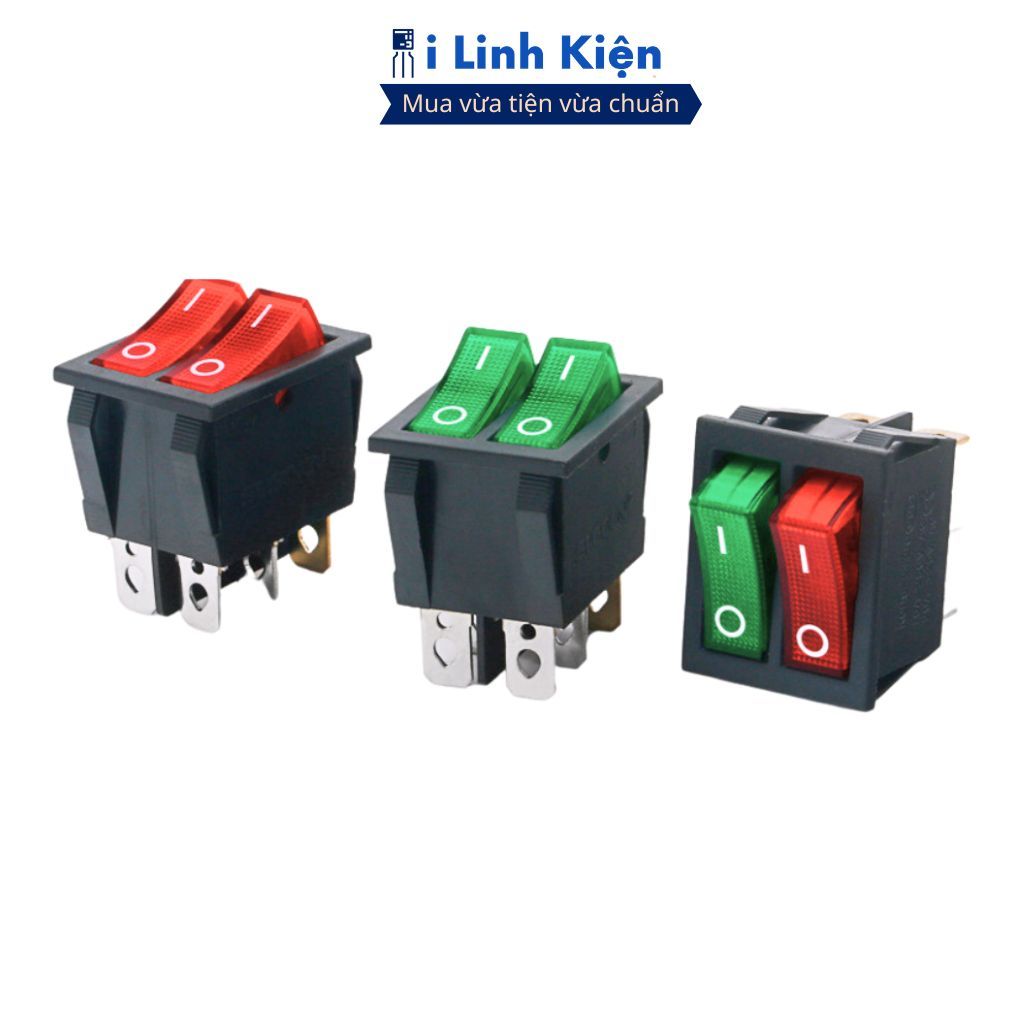 Công tắc bập bênh đôi KCD6-212N 15A 250V 6 chân chính hãng ilinhkien