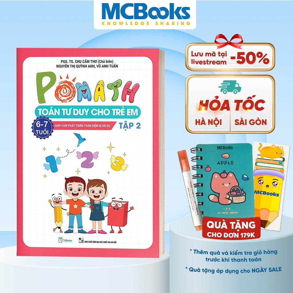 Sách - Pomath Toán tư duy cho trẻ em lớp 1 (6-7 tuổi) - Tập 2