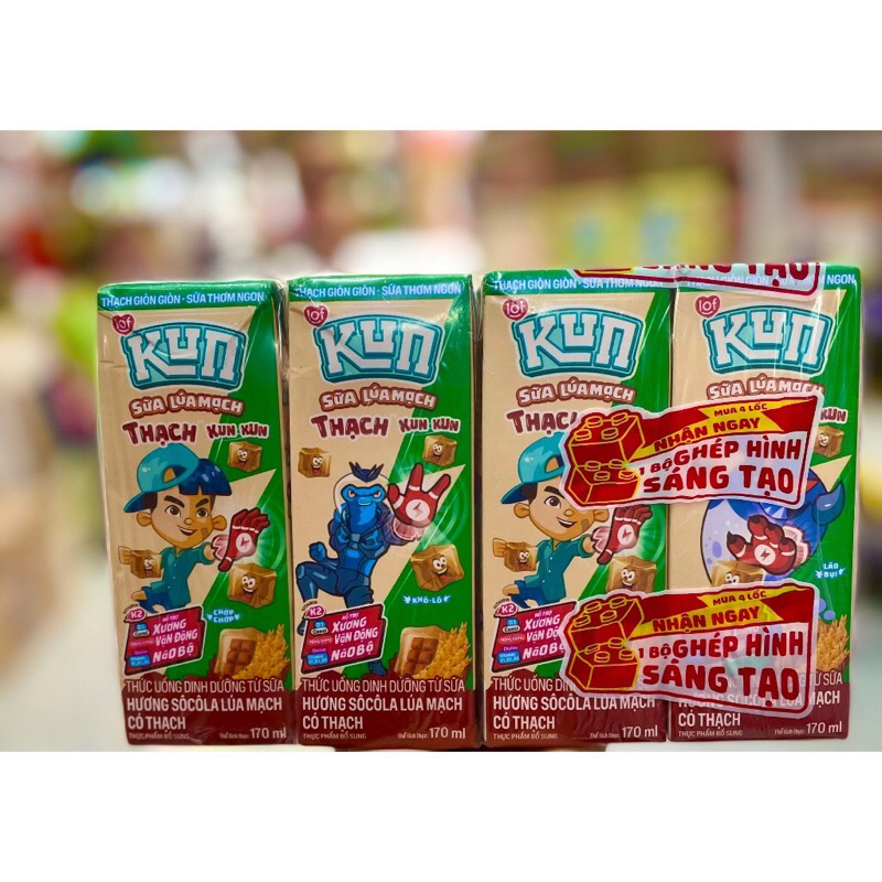 Sữa Kun Socola Lúa Mạch Có Thạch 170ml (lốc) | Shopee Việt Nam