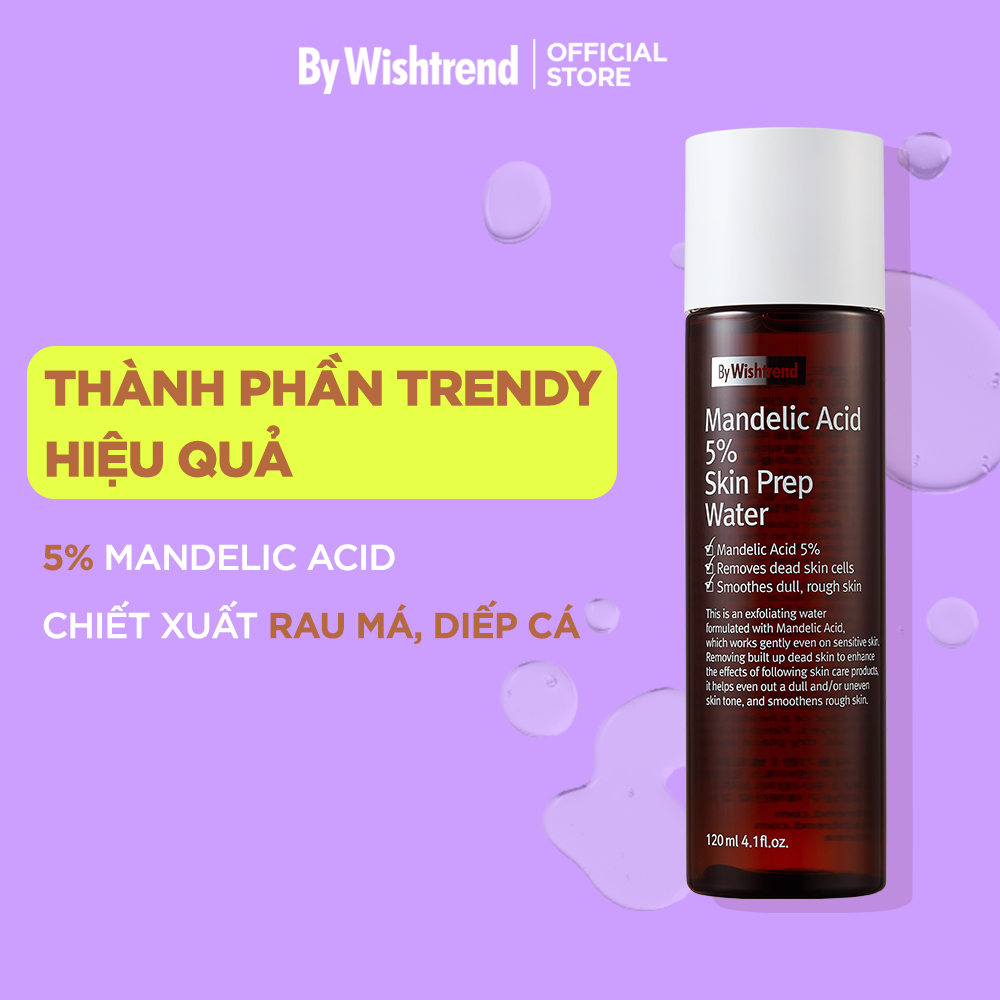 Ảnh Nước hoa hồng tẩy tế bào chết, hỗ trợ sáng da ngừa mụn By Wishtrend Mandelic Acid 5% Skin Prep Water 120ml 3