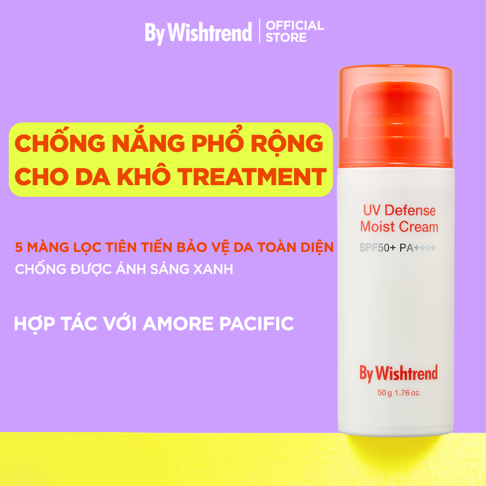 Ảnh Kem chống nắng hóa học phổ rộng By Wishtrend UV Defense Moist Cream SPF50+PA++++ 50g 1