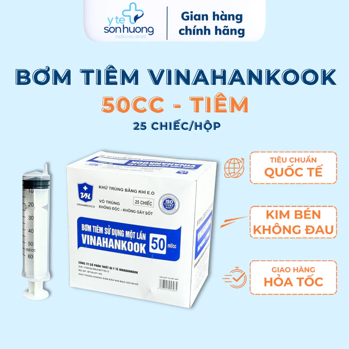 Bom tiem 1 lan 50ml-Kim tiêm 50cc VINAHANKOOK SỬ DỤNG 1 LẦN