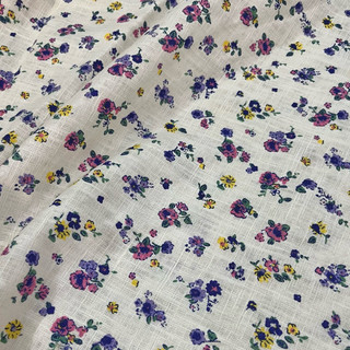 Vải Linen Bố Bột In Hoa Nhí Dày Dặn Mềm Rũ Chưa Wash Khổ 1m45 Đã Wash Khổ 1m40