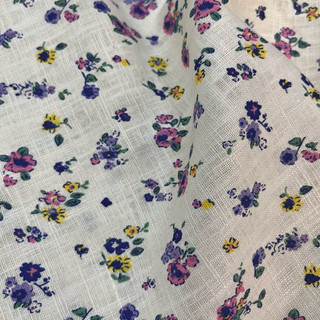 Vải Linen Bố Bột In Hoa Nhí Dày Dặn Mềm Rũ Chưa Wash Khổ 1m45 Đã Wash Khổ 1m40