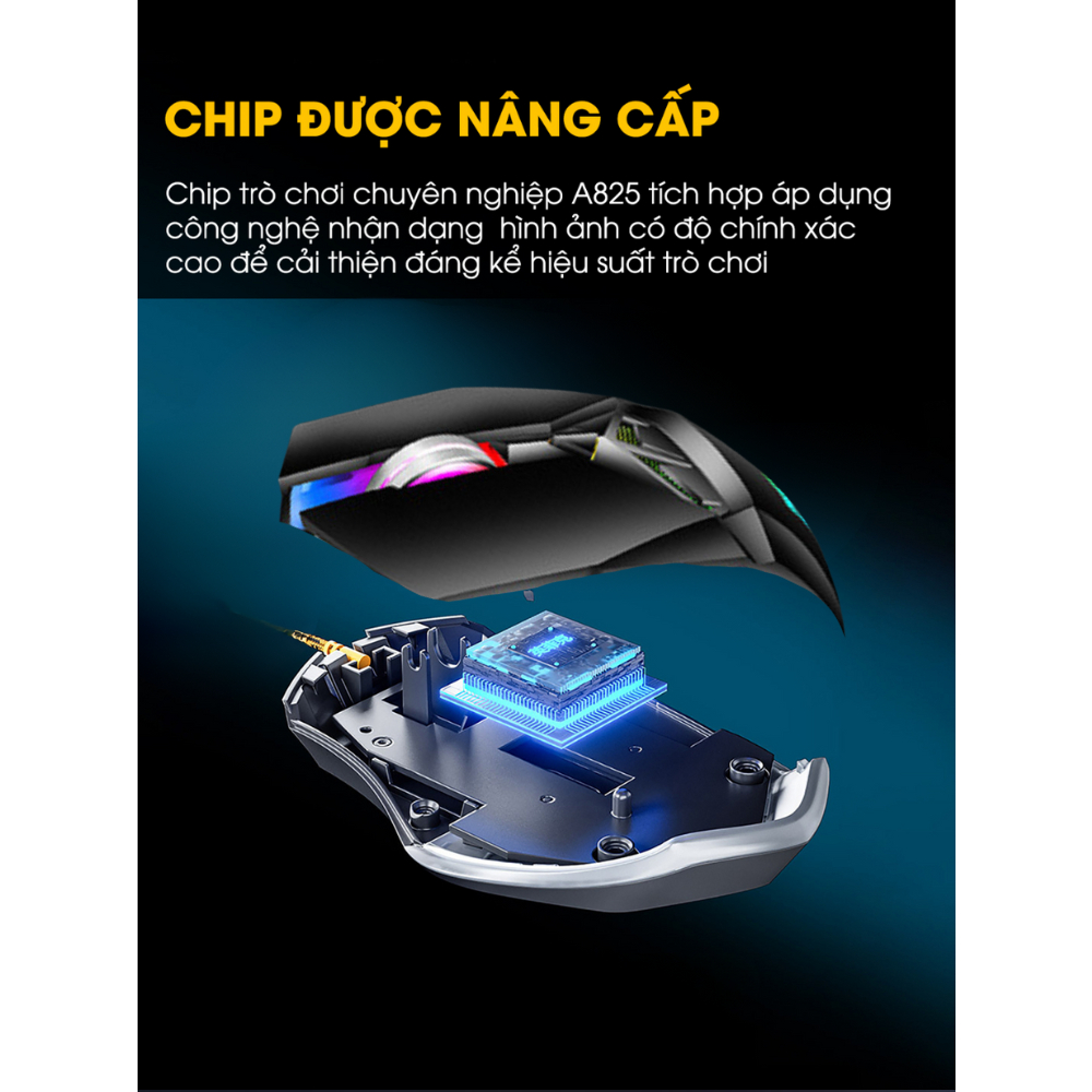 Chuột Máy Tính Gaming Chính Hãng DEIOG A5 Led RGB 7 Chế Độ Thiết Kế Hầm Hố Phù Hợp PC Laptop