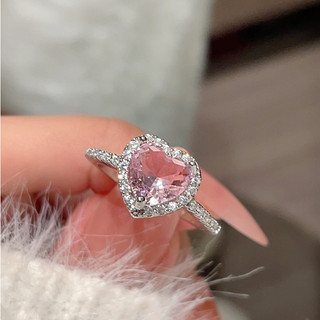 Nhẫn bạc nữ LAMY Sparkling Heart Ring Pink 8195