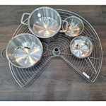 Kệ Bếp Tổng Kho Phụ Kiện Hundy - Mâm Xoay Góc 3/4 Inox Sáng Bóng 2 Tầng Bền Bỉ Tiện Lợi Tải Trọng 25Kg — ảnh 3