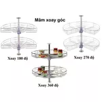 Kệ Bếp Tổng Kho Phụ Kiện Hundy - Mâm Xoay Góc 3/4 Inox Sáng Bóng 2 Tầng Bền Bỉ Tiện Lợi Tải Trọng 25Kg — ảnh 4