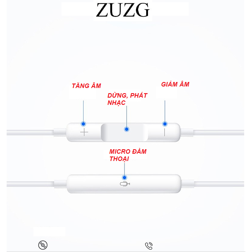 Ảnh Tai nghe có dây nhét tai jack 3.5mm màu trắng, fullbox, có micro đàm thoại tích hợp dành cho máy 5/6/Laptop/PC/Máy Tính 2