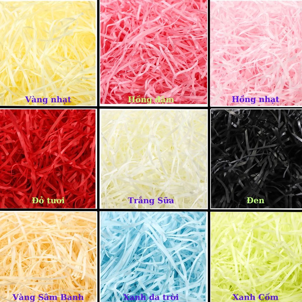 Giấy rơm giấy rơm lót hộp quà tặng nhiều màu (100g/200 g) | Shopee Việt Nam