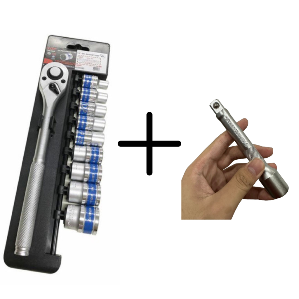 Bộ típ 10 món, Bộ đầu tuýt 10 chi tiết cần tự động 1/2  thương hiệu Top chính hãng