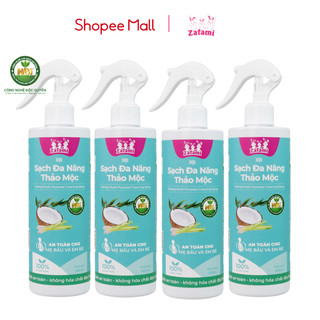 Combo 4 chai Xịt tẩy rửa thảo mộc đa năng Zafami an toàn cho mẹ và bé Herbal Multi Purpose Cleaning Spray 500mL