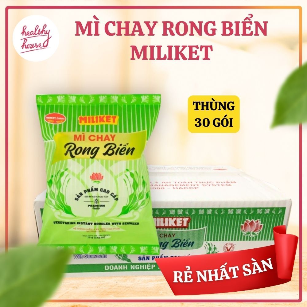 [30 Gói] Mì Rong Biển Chay Miliket Từ TP.HCM - Gói 75gr | Shopee Việt Nam