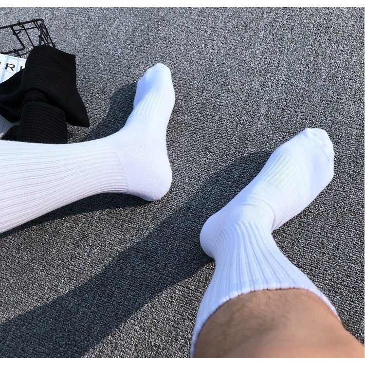 Tất trơn Cao Cổ REDLABEL Unisex Vớ Nam Nữ Dày Dặn Co Giãn