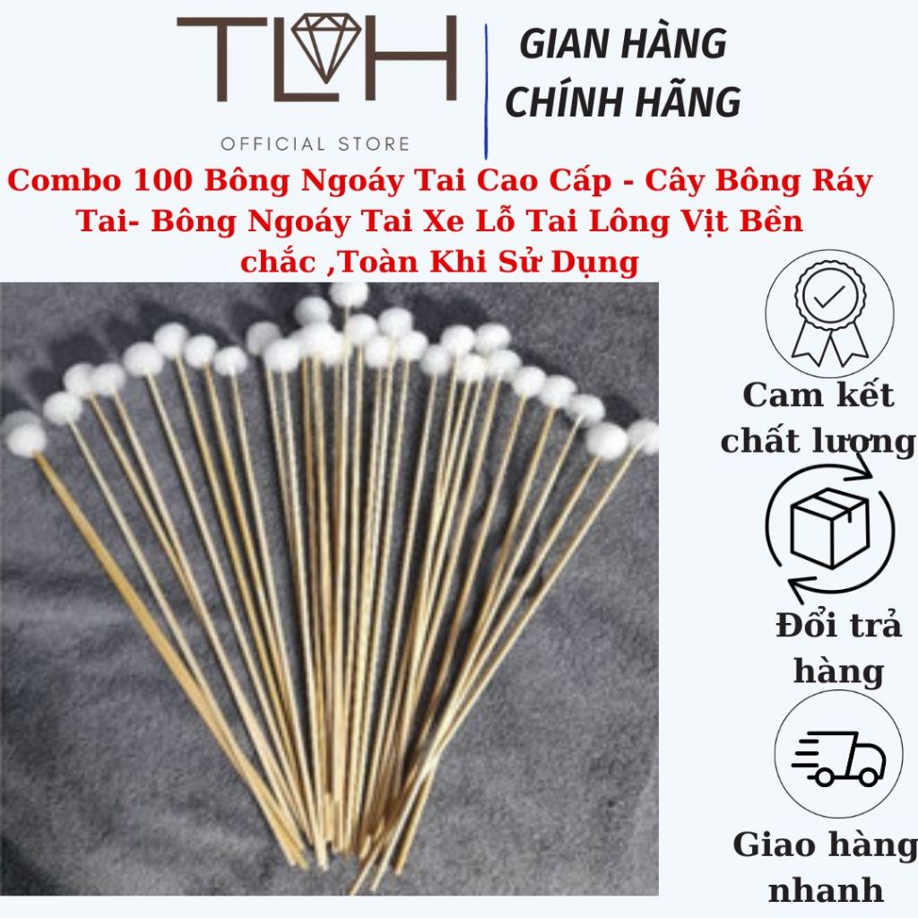Combo 100 Bông Ngoáy Tai Cao Cấp - Cây Bông Ráy Tai- Bông Ngoáy Tai Xe ...