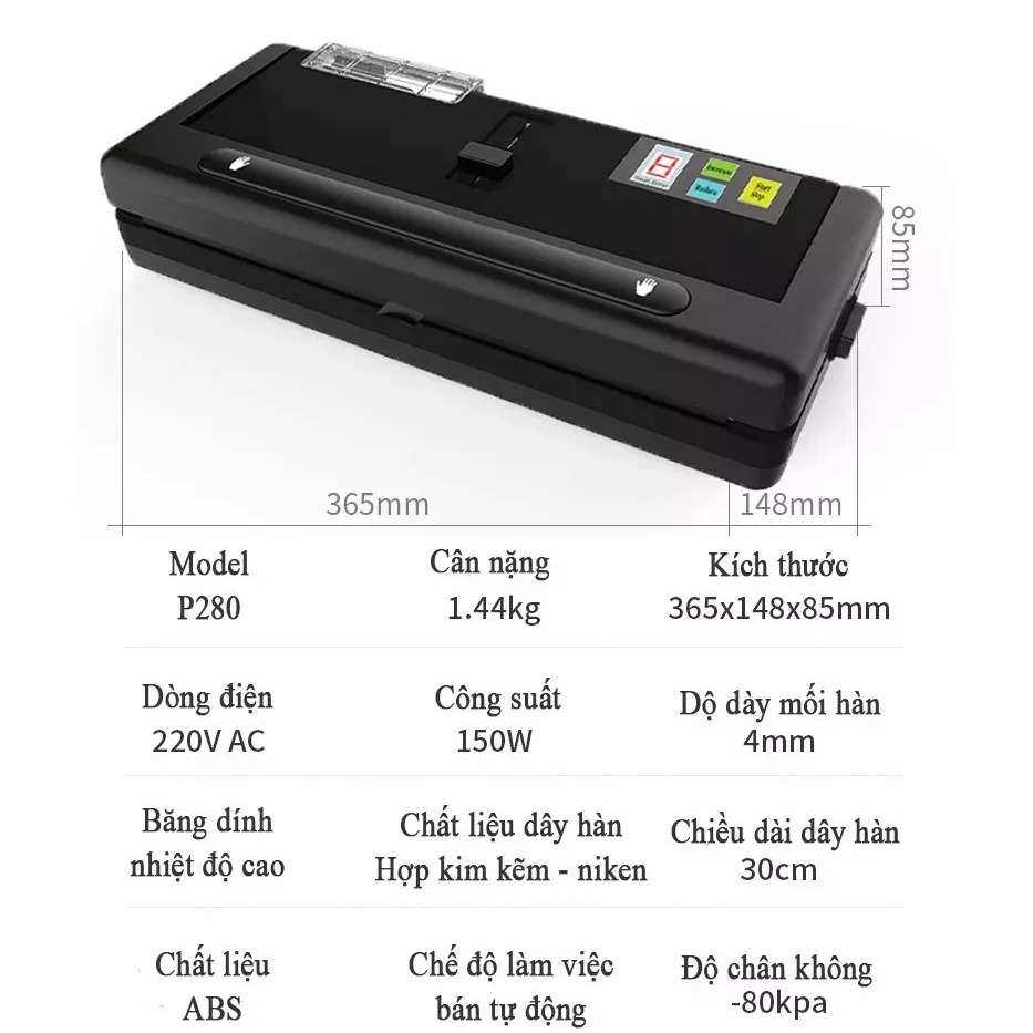 Máy hút chân không Shineye P280 - KHÔNG KÉN TÚI - Thao tác dễ dàng, hút nhanh không kén túi, đường hàn chắc đẹp