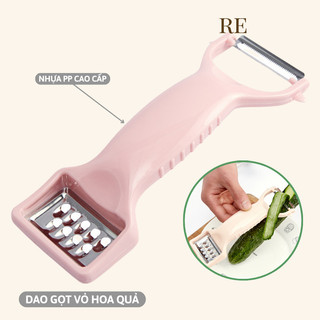 Dao bào đa năng inox 2 đầu nhiều màu siêu bén cao cấp - Dao gọt củ quả bằng lúa mạch đa năng