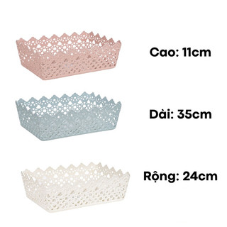 Rổ hoa nhựa chữ nhật đựng đồ Việt Nhật - Giỏ nhựa đựng đồ, mỹ phẩm