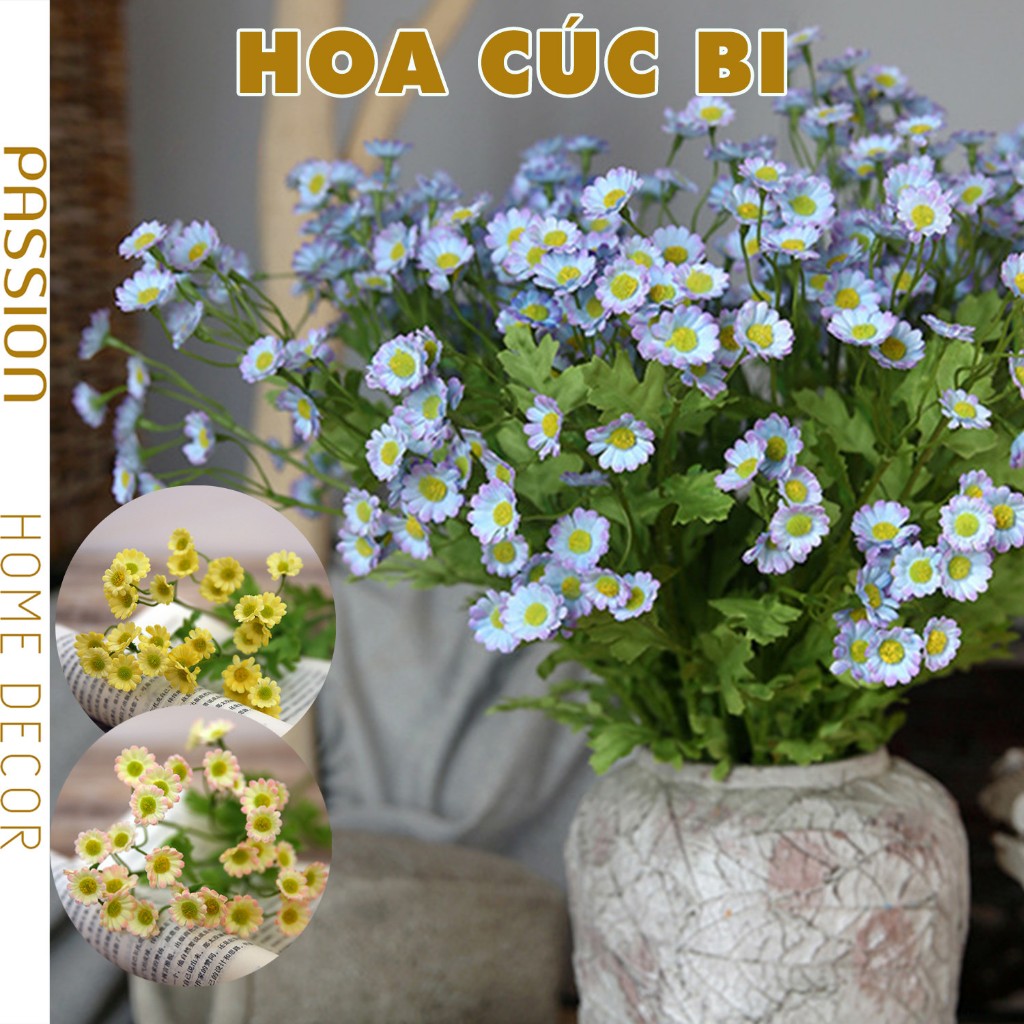 Hoa Cúc Bi Nhỏ Trang Trí Nhà Cửa Phong Cách Vintage