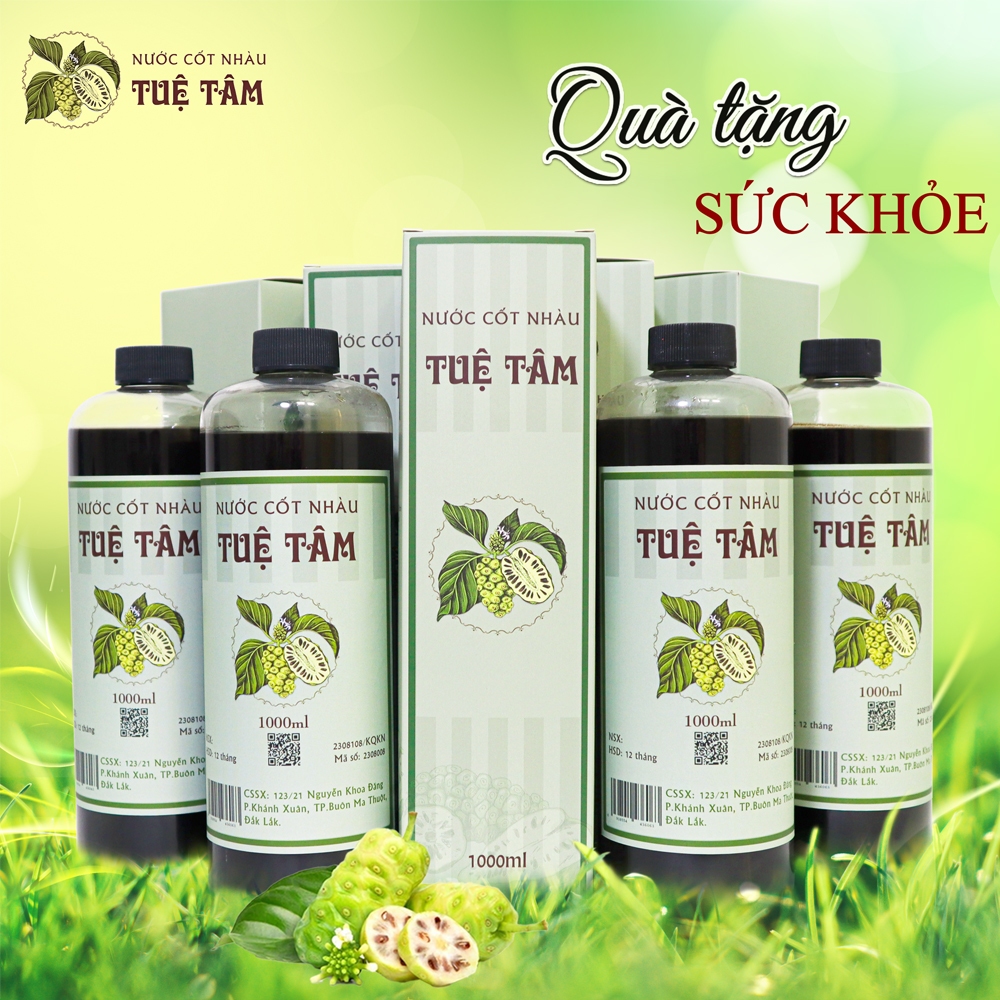 Combo 2 chai Nước Cốt Nhàu Tuệ Tâm 1000ml sử dụng chăm sóc sức khỏe cho cả gia đình