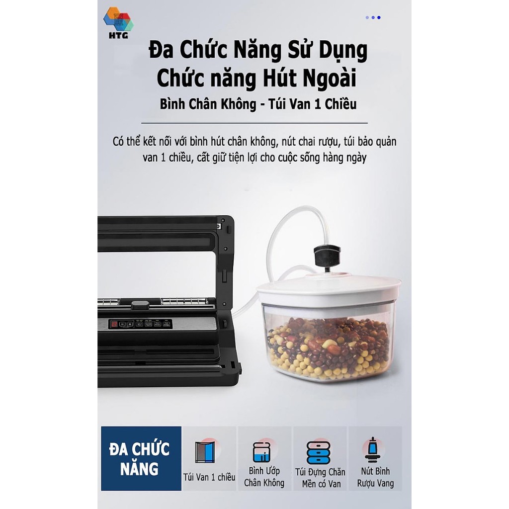 Máy hút chân không Shineye PW300A không kén túi - Hút được tất cả các loại túi trơn, túi nhám, túi chè, túi định hình