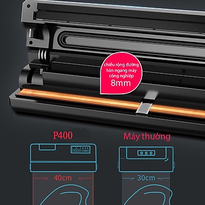 Máy hút chân không Shineye P400 Không kén túi - hút mọi bao bì, sử dụng liên tục 24h, đường hàn 40cm