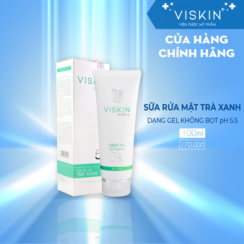 Ảnh Sữa rửa mặt VISKIN trà xanh không bọt pH 5.5 - 100g [CHÍNH HÃNG] 1