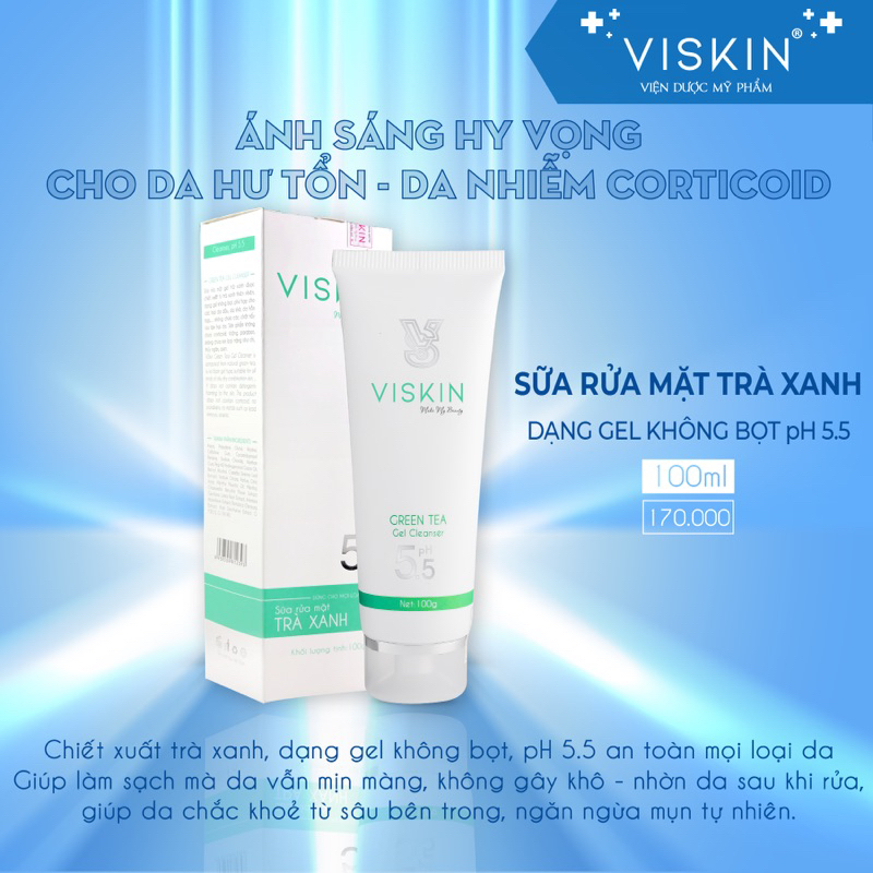 Ảnh Sữa rửa mặt VISKIN trà xanh không bọt pH 5.5 - 100g [CHÍNH HÃNG] 4