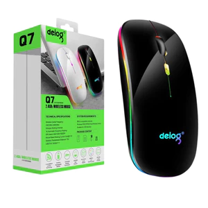Chuột bluetooth DEIOG Q7 phiên bản 5.0 DPI 1600 led RGB tích hợp sạc pin dùng lâu chống ồn silent