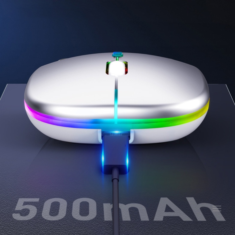 Chuột bluetooth DEIOG Q7 phiên bản 5.0 DPI 1600 led RGB tích hợp sạc pin dùng lâu chống ồn silent