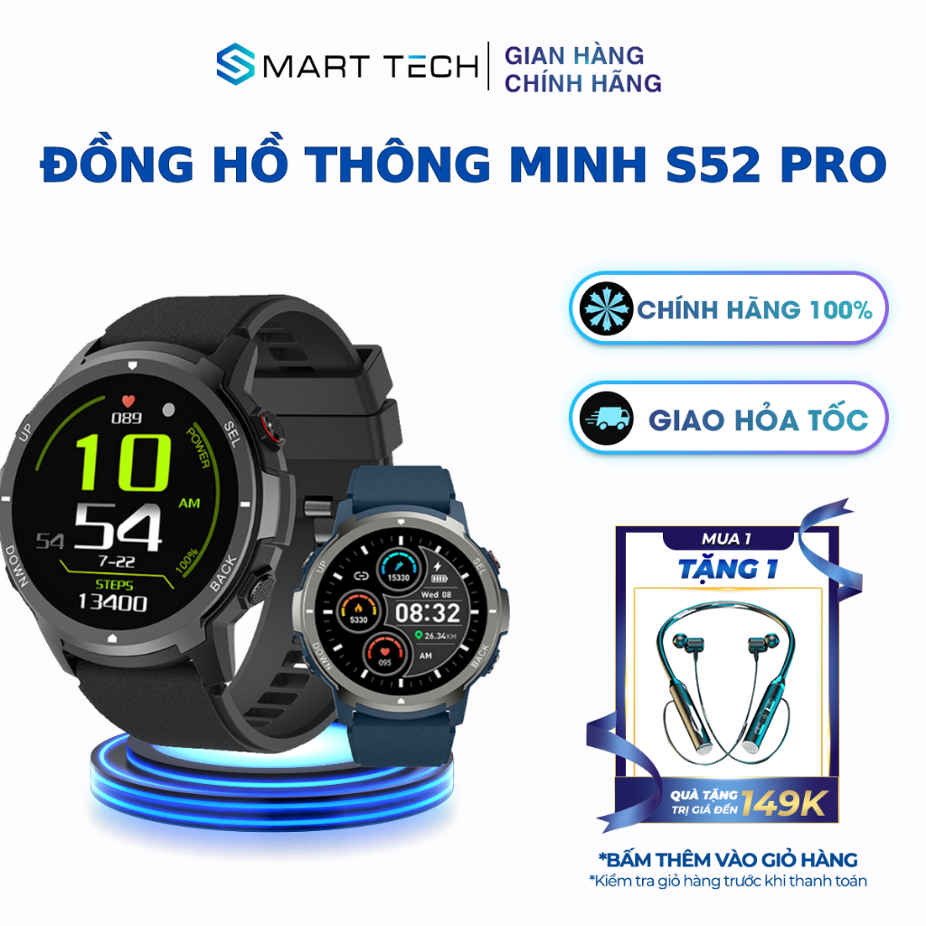 Đồng Hồ Thông Minh S52 Pro, Smart Watch nghe gọi thông minh,tập thể ...