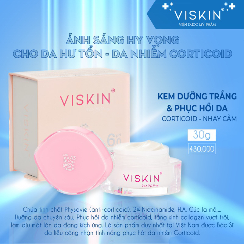 Ảnh Kem dưỡng trắng hỗ trợ phục hồi da VISKIN - 30g [CHÍNH HÃNG] 4