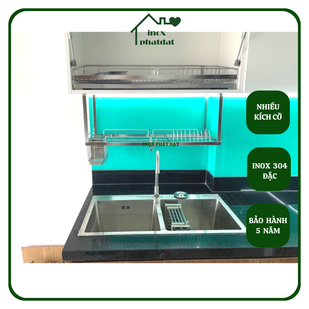 Kệ chén treo đáy tủ Inox 304 PHÁT ĐẠT (nhiều size) không rỉ sét, rổ úp ...