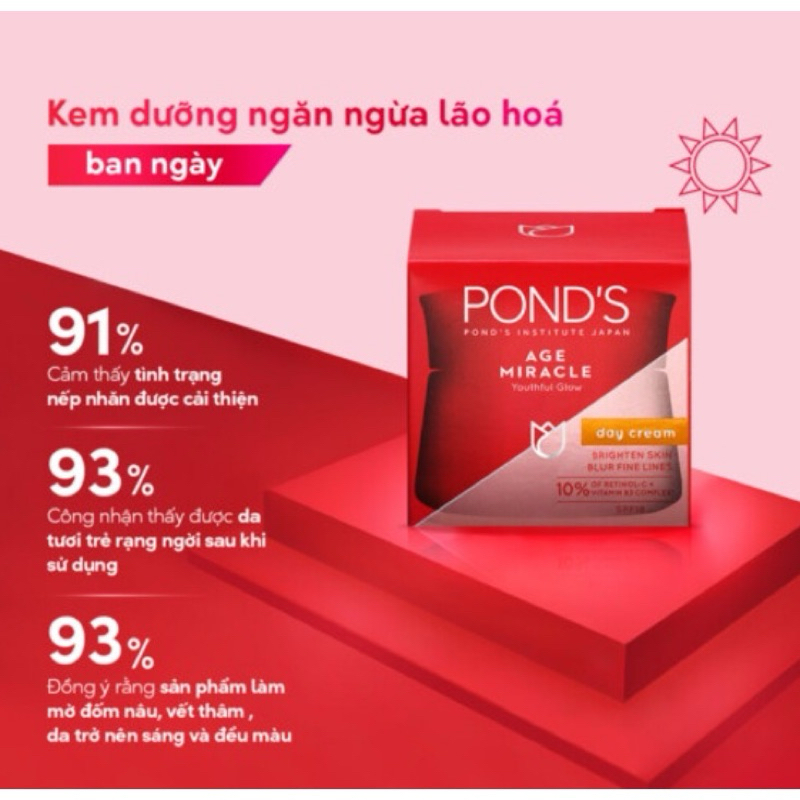 Kem dưỡng da Ponds Age Miracle Ngăn ngừa lão hóa Ngày 50g + Đêm 50g