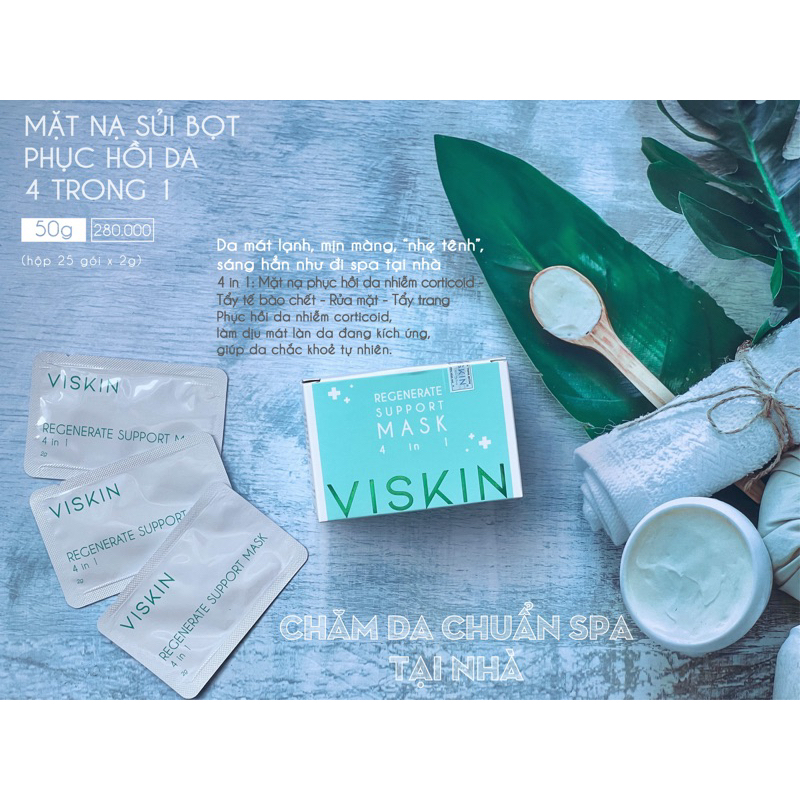Ảnh Mặt nạ sủi bọt VISKIN thải độc, hỗ trợ phục hồi da 4 trong 1 - Hộp 50g (25 gói x 2g) [CHÍNH HÃNG] 4