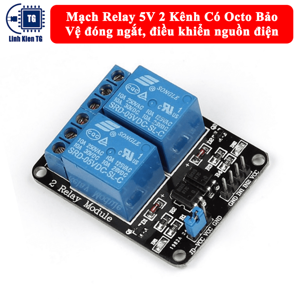 Mạch Relay 5V 2 Kênh Có Octo Bảo Vệ đóng ngắt , điều khiển | Shopee ...