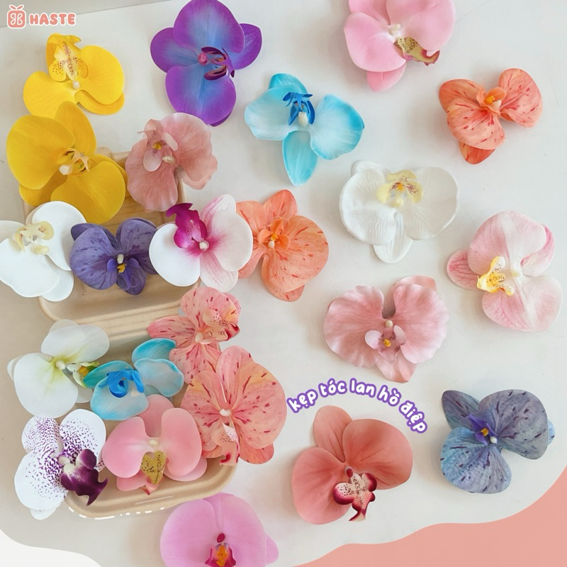 Kẹp Tóc Hoa Lan Hồ Điệp Lily Hoa Hồng Phụ Kiện Trang Trí Tóc Mùa Hè Đi Biển Thời Trang Điệu Đà Nữ Tính