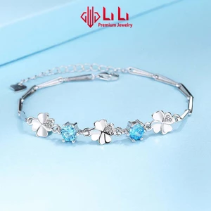 Lắc tay bạc nữ LiLi S925 đính đá CZ cao cấp hình cỏ 4 lá may mắn Fenix LILI_612672