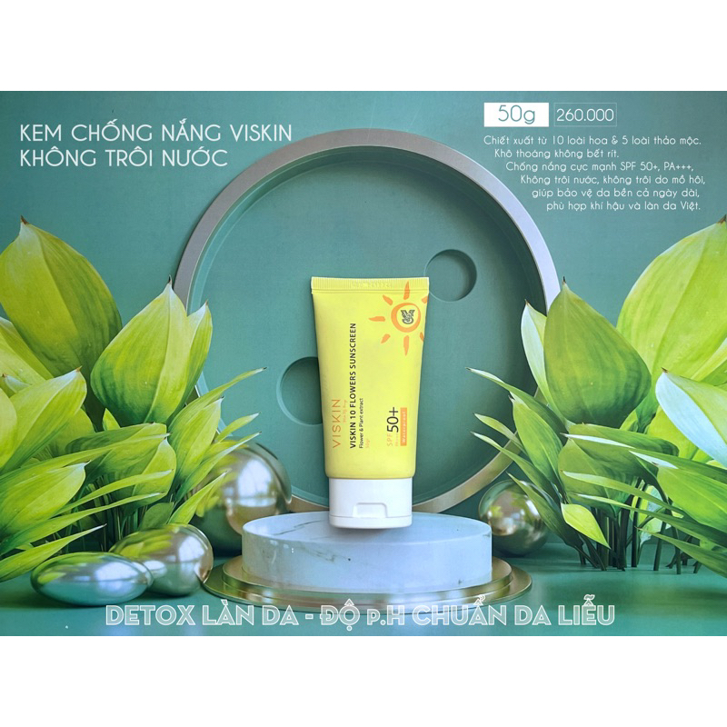 Ảnh Kem chống nắng VISKIN SPF 50+, PA+++ 10 loài hoa  - 50g [CHÍNH HÃNG] 3