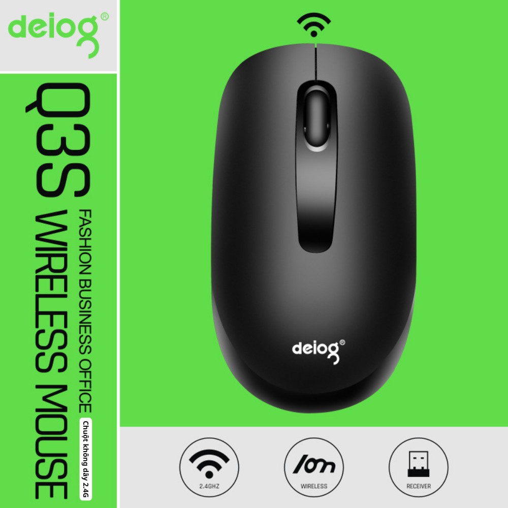 Chuột không dây chính hãng DEIOG Q3S wireless 2.4ghz  thiết kế nhỏ gọn DPI 1600 cực êm nhỏ gọn