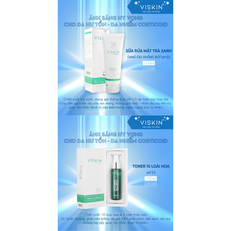 Ảnh Combo phục hồi da nhiễm Corticoid VISKIN chuẩn da liễu (bộ 5 sản phẩm) [CHÍNH HÃNG] 2