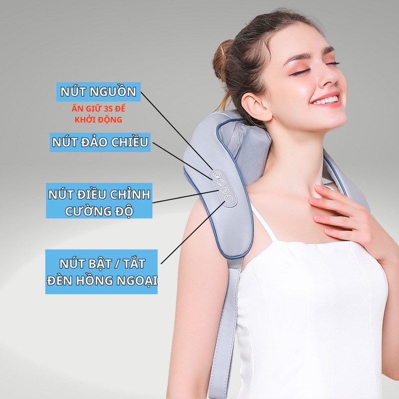 Máy massage cổ vai gáy 6D trị liệu , Massage trị liệu cải thiện sức khoẻ thư giãn TOÀN BỘ CƠ THỂ
