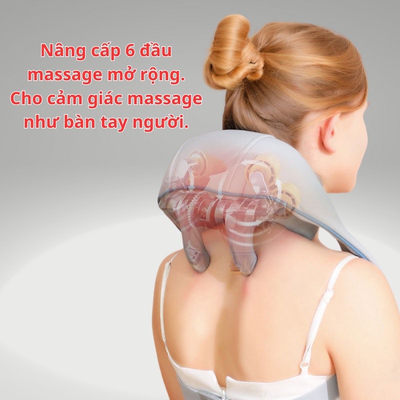 Máy massage cổ vai gáy 6D trị liệu , Massage trị liệu cải thiện sức khoẻ thư giãn TOÀN BỘ CƠ THỂ
